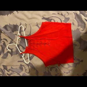 Small red Charlotte Russe crop top